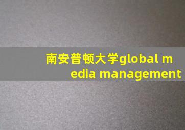 南安普顿大学global media management